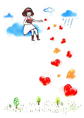 전신 PSD 나무 식물 구름 여자 어린이 백그라운드 일러스트 사랑 한명 미소 웃음 사람 앉기 소녀 10대 바구니 하트 뿌리기 여자만 여자한명만 소녀만 국내일러스트 자연요소 모양 1 감정 모션 청소년 표정 어린이만 파일형식