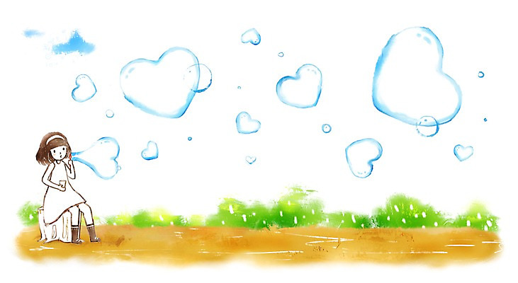 전신 PSD 여자 어린이 액자 백그라운드 일러스트 프레임 사랑 틀 한명 미소 웃음 사람 앉기 소녀 10대 하트 비눗방울 비눗방울놀이 여자만 여자한명만 소녀만 국내일러스트 모양 1 감정 모션 청소년 놀이 표정 어린이만 파일형식