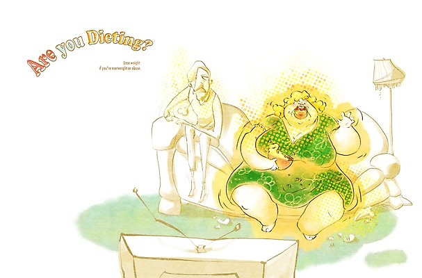 전신 PSD 라이프스타일 부부 커플 여자 남자 다이어트 의자 일러스트 남편 건강 사람 앉기 성인 두명 라이프 소파 건강관리 텔레비전 아내 찡그림 비만 티비시청 성인만 국내일러스트 가구 관계 모션 표정 관리 생활 전자제품 몸매 시청_보고들음 파일형식