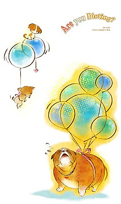 PSD 동물 반려견 다이어트 일러스트 포유류 사람없음 반려동물 비교 개 강아지 비만 날씬함 풍선 국내일러스트 컨셉 건강 몸매 파일형식