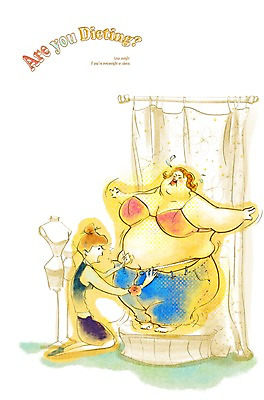 전신 PSD 라이프스타일 여자 다이어트 일러스트 줄자 건강 사람 성인 두명 라이프 건강관리 상점 놀람 커튼 비만 치수 옷가게 복부비만 여자만 성인여자만 성인만 국내일러스트 옷 감정 표정 자 관리 생활 몸매 파일형식