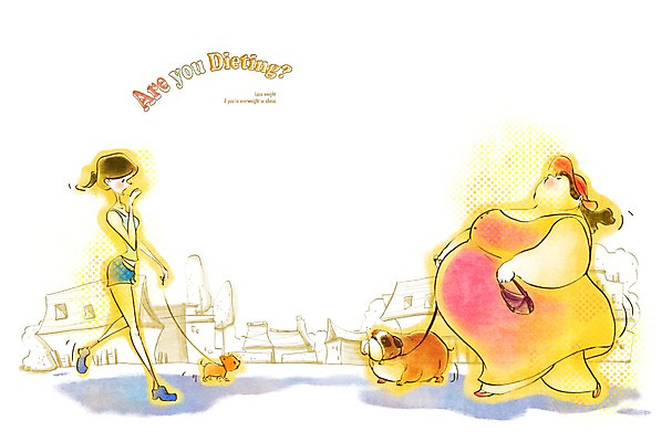 전신 PSD 동물 라이프스타일 여자 반려견 다이어트 일러스트 포유류 건강 서기 사람 성인 두명 라이프 반려동물 걷기 건강관리 산책 비교 개 강아지 비만 날씬함 여자만 성인여자만 성인만 국내일러스트 컨셉 모션 휴식 관리 생활 몸매 파일형식