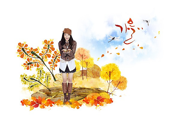 전신 PSD 나무 식물 동물 구름 편집이미지 계절 여자 곤충 백그라운드 낙엽 하늘 한명 서기 미소 웃음 사람 풍경 성인 가을 잠자리 여자만 여자한명만 성인여자만 성인만 이미지편집 자연요소 1 잎 모션 표정 파일형식