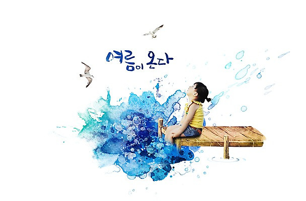 전신 PSD 동물 편집이미지 계절 여자 어린이 바다 백그라운드 갈매기 조류 한명 사람 앉기 풍경 소녀 해변 옆모습 여름 여자만 여자한명만 어린이만 소녀만 소녀한명만 이미지편집 1 뷰포인트 모션 파일형식