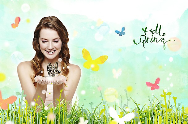 PSD 서양인 외국인 식물 동물 편집이미지 응시 계절 여자 나비 곤충 백그라운드 한명 미소 웃음 사람 풍경 잔디 초원 상반신 성인 봄 풀 여자만 여자한명만 성인여자만 성인만 이미지편집 1 시선 표정 인종 파일형식