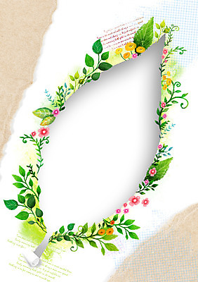 PSD 식물 배너 계절 꽃 종이 백그라운드 잎 일러스트 나뭇잎 안내 프레임 알림판 틀 풍경 사람없음 봄 알림 찢어짐 봄배경 국내일러스트 모션 파일형식