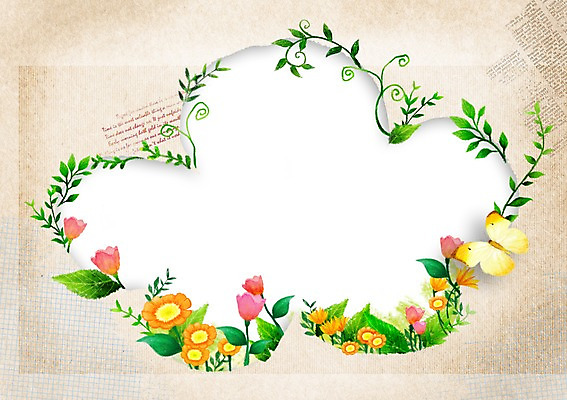 PSD 식물 동물 배너 계절 꽃 종이 나비 곤충 백그라운드 잎 일러스트 나뭇잎 안내 프레임 알림판 틀 풍경 사람없음 봄 알림 봄배경 국내일러스트 파일형식