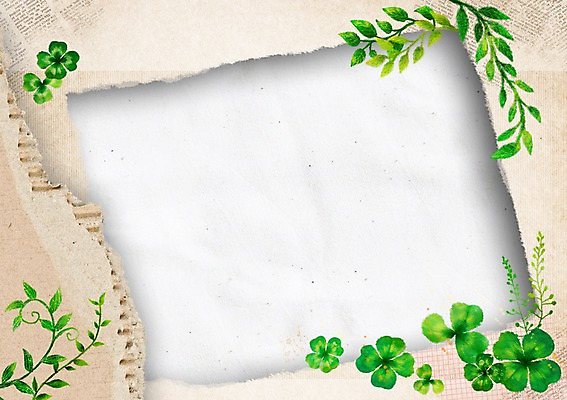 PSD 식물 배너 계절 종이 백그라운드 잎 일러스트 나뭇잎 안내 프레임 알림판 틀 풍경 사람없음 봄 클로버 알림 봄배경 국내일러스트 파일형식