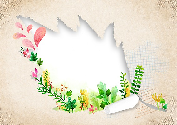 PSD 식물 배너 계절 종이 백그라운드 잎 일러스트 나뭇잎 안내 프레임 알림판 틀 풍경 사람없음 봄 알림 찢어짐 봄배경 국내일러스트 모션 파일형식