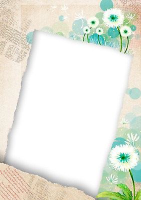 PSD 식물 배너 계절 꽃 종이 백그라운드 일러스트 안내 프레임 알림판 틀 풍경 사람없음 물방울무늬 봄 원형 민들레 알림 봄배경 국내일러스트 도형 무늬 파일형식