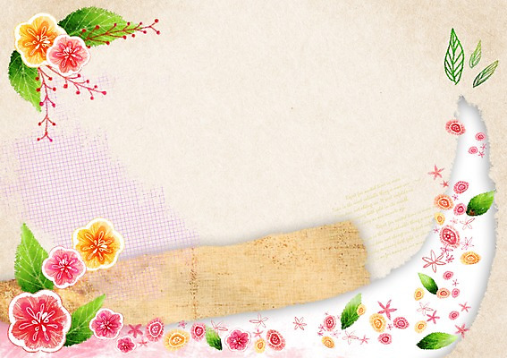 PSD 식물 배너 계절 꽃 종이 백그라운드 잎 일러스트 나뭇잎 안내 프레임 알림판 틀 풍경 사람없음 봄 알림 찢어짐 봄배경 국내일러스트 모션 파일형식