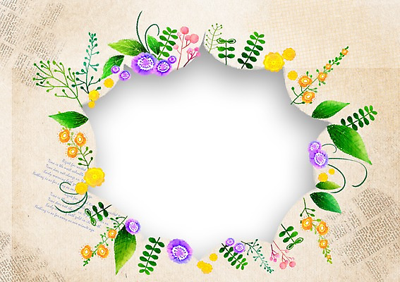 PSD 식물 배너 계절 꽃 종이 백그라운드 잎 일러스트 나뭇잎 안내 프레임 알림판 틀 풍경 사람없음 봄 알림 찢어짐 봄배경 국내일러스트 모션 파일형식