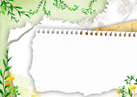 PSD 식물 배너 계절 꽃 종이 백그라운드 잎 일러스트 나뭇잎 안내 프레임 알림판 틀 풍경 사람없음 봄 알림 스케치북 찢어짐 봄배경 국내일러스트 모션 학용품 파일형식