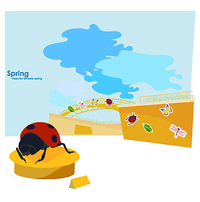 식물 동물 사계절 계절 나비 곤충 백그라운드 잎 일러스트 나뭇잎 풍경 사람없음 관광지 봄 벌레 잠자리 무당벌레 봄배경 국내일러스트 AI파일 여행 파일형식 벡터