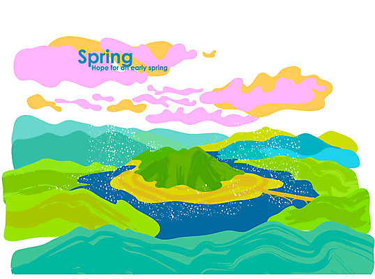 계절 백그라운드 일러스트 사람없음 관광지 강 봄 봉우리 국내여행 남한강 단양 봄배경 국내일러스트 AI파일 여행 충청북도 파일형식 벡터