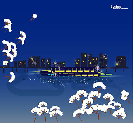 식물 계절 꽃 백그라운드 야경 일러스트 빌딩 사람없음 관광지 축제 봄 벚꽃 유람선 한강 국내여행 벚꽃축제 선박 봄배경 국내일러스트 AI파일 여행 수상교통 배_교통 서울 건물 야간 꽃축제 랜드마크 파일형식 벡터 풍경_경치