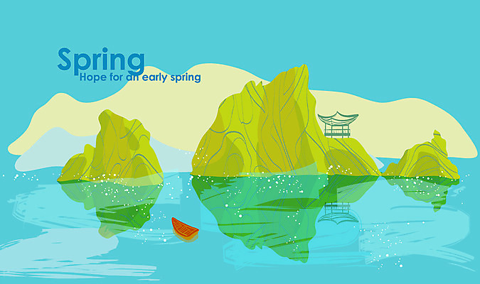 계절 호수 백그라운드 일러스트 사람없음 관광지 강 봄 봉우리 국내여행 단양 단양팔경 도담삼봉 봄배경 국내일러스트 AI파일 여행 충청북도 명승지 파일형식 벡터