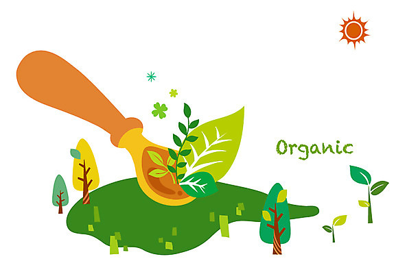 나무 식물 식기 잎 일러스트 자연 사람없음 초록색 태양 환경 숟가락 풀 친환경 유기농 국내일러스트 AI파일 자연요소 웰빙 컬러 수저 생태계 파일형식 벡터