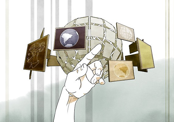 PSD 손 지구 일러스트 통신 정보기술 한명 신체부위 스크린 터치 정보 스마트 검색 팔 편리함 터치스크린 국내일러스트 1 컨셉 기술 사람 파일형식