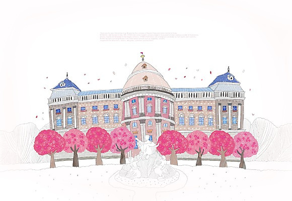 PSD 나무 식물 해외 건축물 사계절 계절 건축 꽃 해외여행 여행 백그라운드 일러스트 독일 풍경 사람없음 관광지 봄 궁전 세계여행 세계명소 뷔르츠부르크궁전 봄배경 국내일러스트 유럽 고건축 세계 파일형식