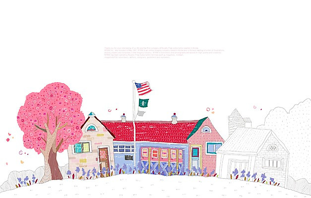 PSD 나무 식물 해외 사계절 계절 꽃 해외여행 여행 백그라운드 일러스트 풍경 사람없음 관광지 미국 봄 벚꽃 깃발 세계여행 벚나무 성조기 국기 뉴욕 세계명소 봄배경 국내일러스트 북아메리카 세계 파일형식