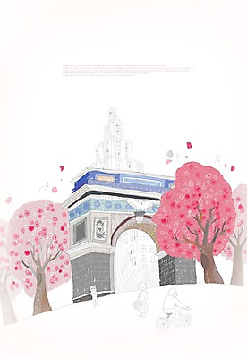 PSD 나무 식물 해외 사계절 계절 해외여행 여행 백그라운드 일러스트 풍경 여러명 관광지 자전거 미국 봄 벚꽃 세계여행 벚나무 세계명소 워싱턴스퀘어공원 봄배경 국내일러스트 공원 꽃 다수 북아메리카 사람 세계 바이크 뉴욕 파일형식