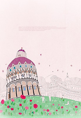 PSD 식물 해외 건축물 사계절 계절 건축 꽃 해외여행 여행 백그라운드 일러스트 풍경 여러명 건물 관광지 봄 이탈리아 세계여행 세계명소 두오모광장 봄배경 국내일러스트 유럽 다수 사람 세계 파일형식