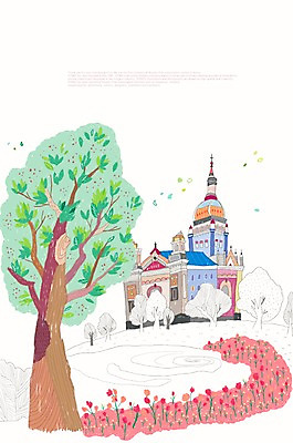 PSD 나무 식물 해외 건축물 사계절 계절 건축 꽃 해외여행 여행 백그라운드 일러스트 풍경 사람없음 건물 관광지 미국 봄 세계여행 세계명소 꽃길 봄배경 국내일러스트 길 북아메리카 세계 파일형식