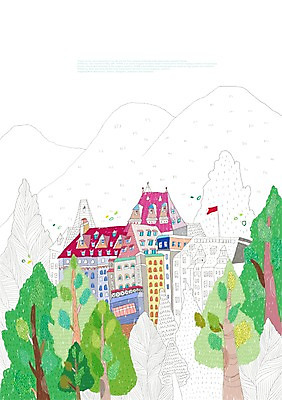 PSD 나무 식물 해외 건축물 사계절 계절 건축 해외여행 여행 백그라운드 캐나다 일러스트 호텔 산 풍경 사람없음 건물 관광지 봄 세계여행 숲 세계명소 봄배경 국내일러스트 북아메리카 숙소 세계 파일형식