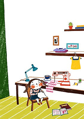 전신 PSD 여자 어린이교육 교육 어린이 백그라운드 의자 일러스트 가정 가족 잔 한명 미소 웃음 사람 앉기 소녀 책 컵 스탠드 뜨개질 커피잔 찻잔 재봉틀 책상 실타래 여자만 여자한명만 어린이만 소녀한명만 국내일러스트 1 식기 커피 가구 관계 모션 조명 표정 취미 소녀만 파일형식