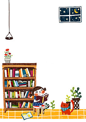 전신 PSD 식물 동물 여자 어린이교육 교육 꽃 화분 어린이 백그라운드 잎 의자 일러스트 창문 포유류 책장 한명 미소 웃음 사람 앉기 소녀 책 반려동물 독서 고양이 마루 서랍장 여자만 여자한명만 어린이만 소녀만 소녀한명만 국내일러스트 1 가구 모션 바닥 표정 파일형식