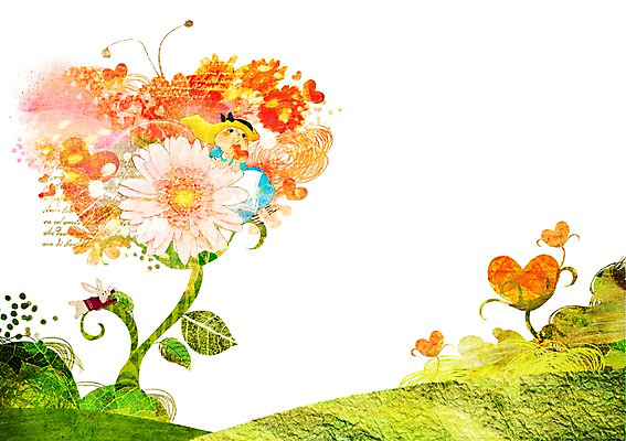 PSD 식물 동물 여자 꽃 어린이 잎 일러스트 상상 상상일러스트 한명 미소 웃음 사람 소녀 판타지 하트 토끼 더듬이 여자만 여자한명만 어린이만 소녀만 소녀한명만 국내일러스트 모양 1 포유류 표정 반려동물 파일형식