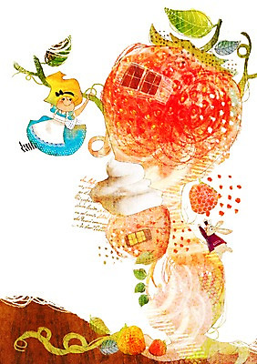 전신 PSD 식물 여자 어린이 시계 잎 과일 일러스트 창문 상상 딸기 상상일러스트 한명 미소 웃음 사람 소녀 판타지 덩굴 생크림 여자만 여자한명만 어린이만 소녀만 소녀한명만 국내일러스트 1 표정 크림 파일형식