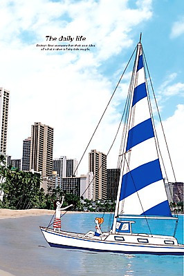 PSD 나무 식물 구름 편집이미지 라이프스타일 커플 여자 남자 한쌍 바다 백그라운드 데이트 포토일러 하늘 합성일러스트 미소 웃음 사람 풍경 빌딩 성인 해변 두명 건물 라이프 야자수 쌍 보트 돛단배 선박 성인만 이미지편집 자연요소 건축물 수상교통 배_교통 관계 표정 생활 파일형식