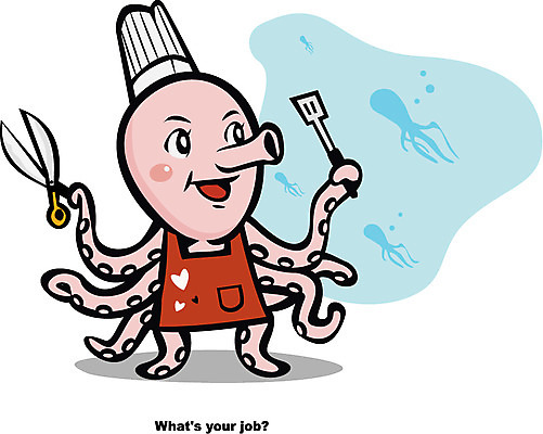 직업 캐릭터 모자 일러스트 주방용품 연체동물 가위 직업캐릭터 미소 웃음 사람없음 식당 요리사 앞치마 바다동물 수중동물 뒤집개 문어 일러캐릭터 AI파일 동물 잡화 바다 생활용품 문구용품 무척추동물 표정 상점 파일형식 벡터