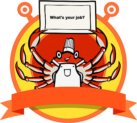 직업 캐릭터 배너 리본 일러스트 홍보캐릭터 안내 프레임 직업캐릭터 갑각류 틀 미소 웃음 사람없음 요식업 식당 앞치마 꽃게 게 끈 해산물 일러캐릭터 AI파일 동물 산업 표정 상점 파일형식 벡터