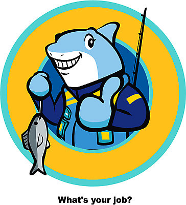 동물 캐릭터 일러스트 홍보캐릭터 낚시 어류 미소 웃음 손짓 취미 사람없음 바다동물 최고 낚싯대 낚시꾼 상어 일러캐릭터 AI파일 바다 모션 레저 표정 수중동물 낚시용품 파일형식 벡터