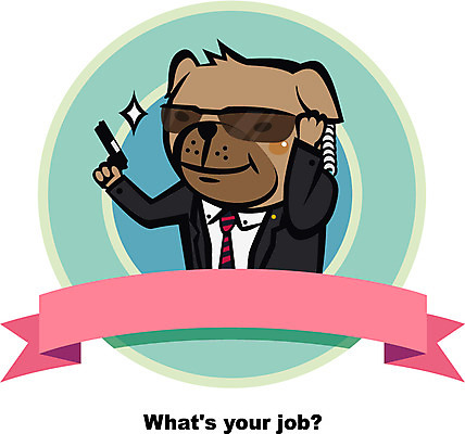 직업 척추동물 캐릭터 배너 리본 일러스트 포유류 프레임 직업캐릭터 틀 정장 사람없음 권총 총 끈 개 전문직 경호원 일러캐릭터 AI파일 동물 옷 무기 파일형식 벡터