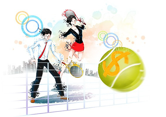 전신 PSD 기호 여자 남자 스포츠 일러스트 비즈니스 공 넥타이 서기 미소 웃음 사람 정장 빌딩 성인 두명 건물 달리기 운동 달러 테니스 라켓 테니스라켓 직장인 비즈니스맨 비즈니스우먼 화폐기호 테니스공 단위 성인만 국내일러스트 직업 문자 건축물 잡화 옷 스포츠용품 돈 모션 표정 건강 구기 테니스용품 화폐 파일형식