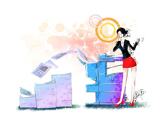 전신 PSD 여자 종이 일러스트 비즈니스 한명 서기 미소 웃음 사람 정장 성인 직장인 비즈니스우먼 인쇄 인쇄기 문서 복사용지 용지 여자만 여자한명만 성인여자만 성인만 국내일러스트 직업 1 옷 모션 표정 전자제품 파일형식