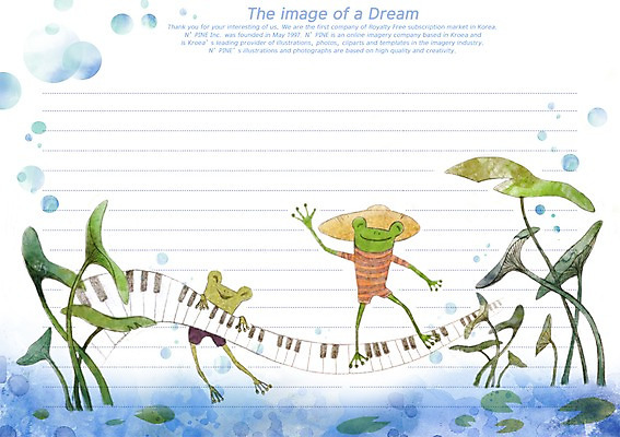 PSD 식물 템플릿 선 줄 악기 잎 상상 문구용품 프레임 개구리 틀 사람없음 판타지 공백 꿈 물방울 연못 피아노건반 건반 피아노 건반악기 편지 편지지 레터폼 공기방울 밀짚모자 청개구리 이미지템플릿 모자_잡화 음악 양서류 오브젝트 파일형식