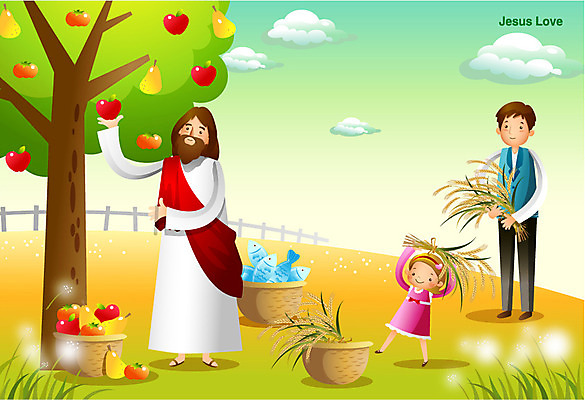 나무 식물 구름 여자 열매 남자 행복 기독교 종교 어린이 백그라운드 일러스트 곡류 어류 미소 웃음 사람 소녀 여러명 성인 바구니 믿음 희망 추수 벼 예수 추수감사절 국내일러스트 AI파일 자연요소 감정 다수 농업 표정 수중동물 신_종교 파일형식 벡터