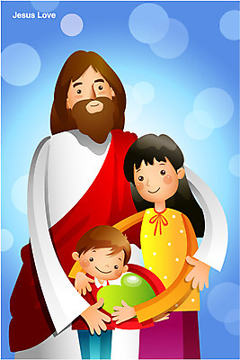 여자 남자 행복 기독교 종교 어린이 백그라운드 일러스트 사랑 미소 웃음 사람 소년 여러명 성인 믿음 희망 하트 예수 국내일러스트 AI파일 모양 감정 다수 표정 신_종교 파일형식 벡터