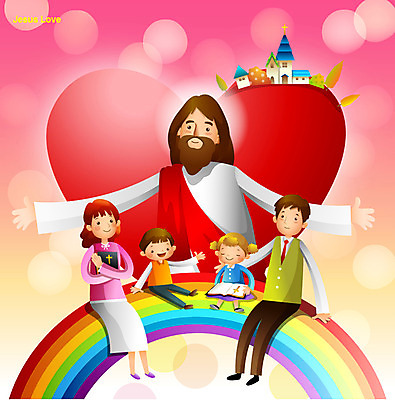 여자 남자 딸 행복 기독교 종교 아들 어린이 백그라운드 무지개 일러스트 가족 엄마 사랑 미소 웃음 사람 소녀 소년 여러명 성인 책 부모 교회 믿음 성경 희망 자녀 하트 예수 아빠 국내일러스트 AI파일 자연요소 모양 감정 다수 종교용품 관계 종교건축 표정 건물 신_종교 파일형식 벡터
