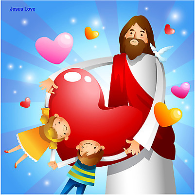 동물 여자 남자 행복 기독교 종교 어린이 백그라운드 일러스트 조류 사랑 미소 웃음 사람 소녀 소년 여러명 성인 믿음 희망 하트 예수 국내일러스트 AI파일 모양 감정 다수 표정 신_종교 파일형식 벡터