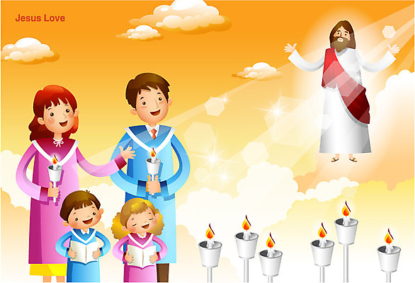 구름 여자 남자 딸 행복 기독교 종교 아들 어린이 백그라운드 일러스트 초 촛불 노래 가족 엄마 미소 웃음 사람 소녀 소년 여러명 성인 부모 믿음 희망 자녀 예수 아빠 찬송가 합창 성가대 합창단 국내일러스트 AI파일 자연요소 감정 음악 다수 관계 표정 신_종교 그룹 파일형식 벡터