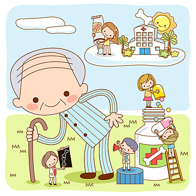 전신 나무 식물 여자 할아버지 노년 남자 일러스트 사다리 의학 지팡이 뼈 엑스레이 건강 병원 서기 미소 웃음 사람 잔디 여러명 성인 치료 태양 알약 약 건강관리 환자 간호사 의사 다리 도움 보호 약병 질병 복지 질병관리 관절염 관절 노인만 성인만 국내일러스트 AI파일 자연요소 다수 컨셉 모션 표정 관리 신체부위 의료진 도구 사회이슈 병_담는 파일형식 벡터