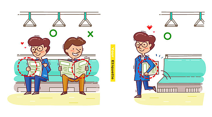 전신 남자 일러스트 대중교통 손잡이 서기 사람 앉기 여러명 성인 예절 신문 신문읽기 전철 공공예절 공공장소 매너 남자만 성인남자만 성인만 국내일러스트 AI파일 육상교통 교통수단 다수 모션 간행물 장소 뉴스 읽기 파일형식 벡터