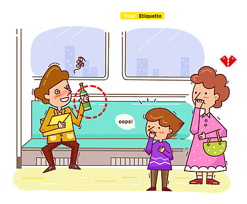 전신 여자 남자 어린이 의자 일러스트 대중교통 주류 서기 사람 앉기 소년 여러명 성인 예절 찡그림 전철 만취 음주 공공예절 공공장소 매너 국내일러스트 AI파일 음료 육상교통 교통수단 가구 다수 모션 표정 장소 술취함 파일형식 벡터