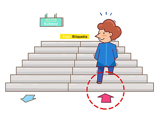 전신 남자 화살표 일러스트 대중교통 한명 서기 미소 웃음 사람 성인 계단 예절 전철 오른쪽 방향 공공예절 공공장소 매너 국내일러스트 AI파일 1 육상교통 교통수단 모션 표정 장소 파일형식 벡터